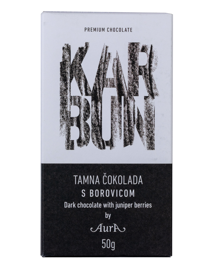 Karbun Dark Chocolate with Juniper Berries 50g  - Aura