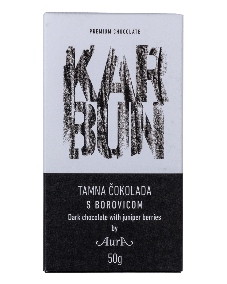 Karbun Dark Chocolate with Juniper Berries 50g  - Aura