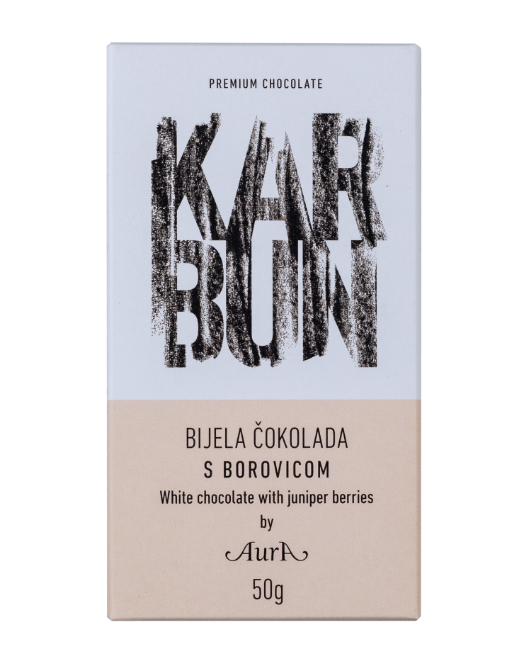 Karbun weiße Schokolade mit Wacholderbeeren 50g  - Aura