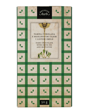 Dark chocolate with Olive Oil and Mistletoe 50g - Aura