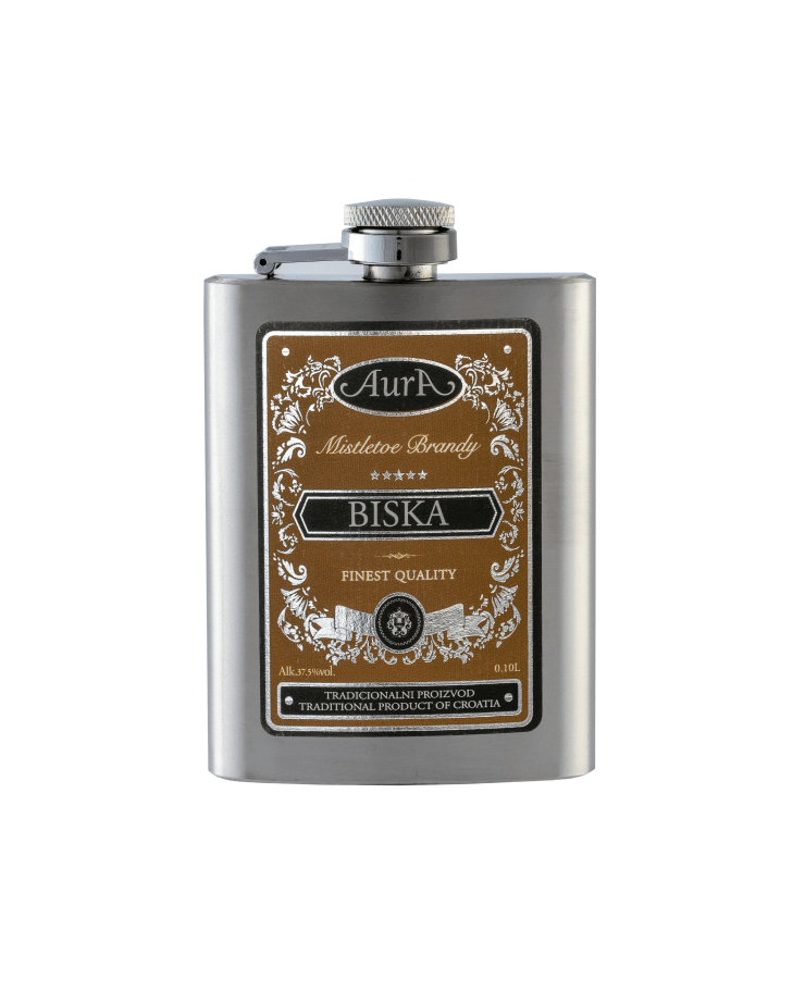 Mistletoe Brandy Hip flask 0,1 l  - Aura