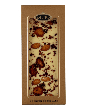Premium white chocolate mix Strawberry, Almond, raspberries 120g - Aura