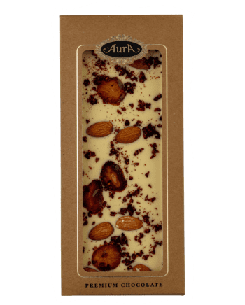 Premium white chocolate mix Strawberry, Almond, Juniper Berries 120g - Aura