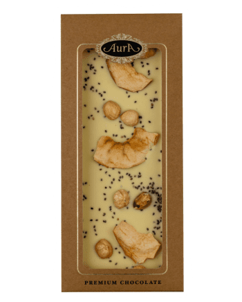 Premium white chocolate mix Apple, Hazelnut, Chia 120g - Aura