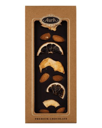 Premium dark chocolate mix Lemon, Apple, Almond 120g - Aura