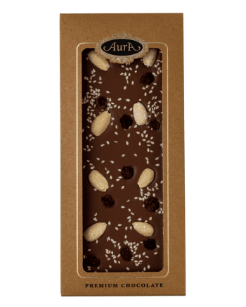 Premium milk chocolate mix Raisin, Almond, Sesame 120g - Aura